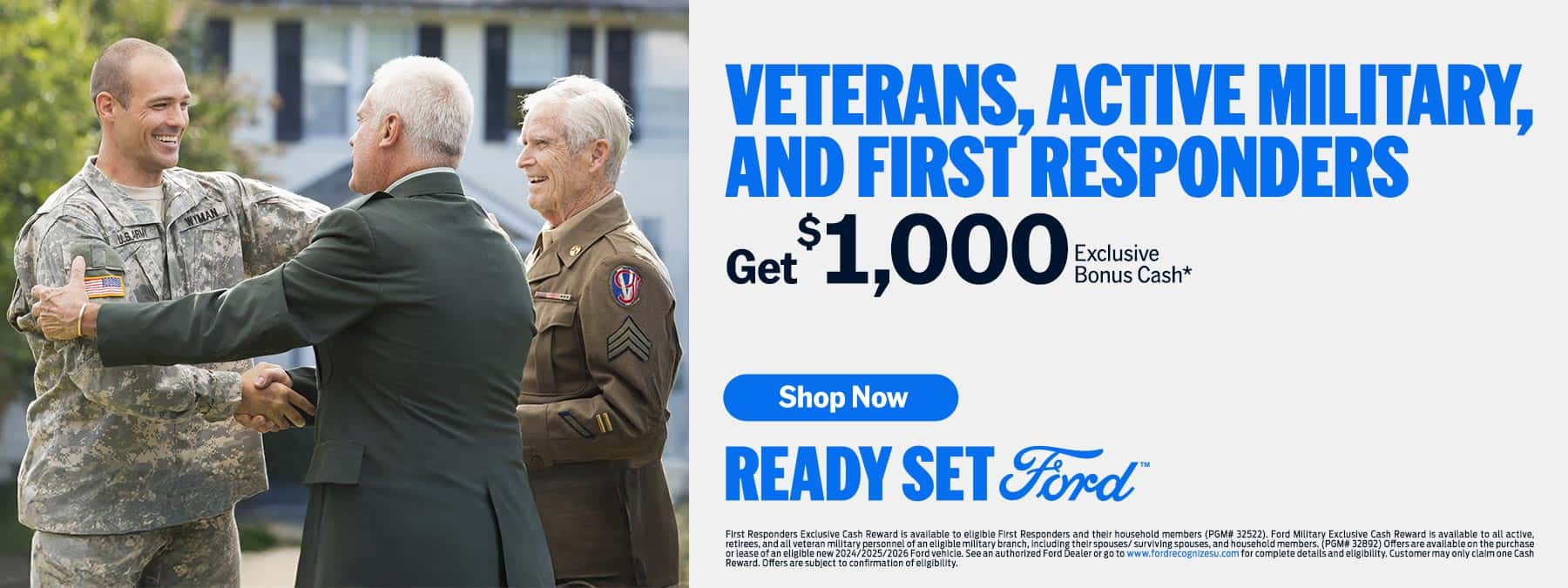 Exclusive $1000 offer for veterans and first responders